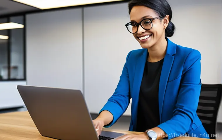 평생교육사와 온라인 교육 트렌드 - **Prompt: AI-Powered Adaptive Learning Experience**
    A diverse group of adults (ages 25-55), dres...