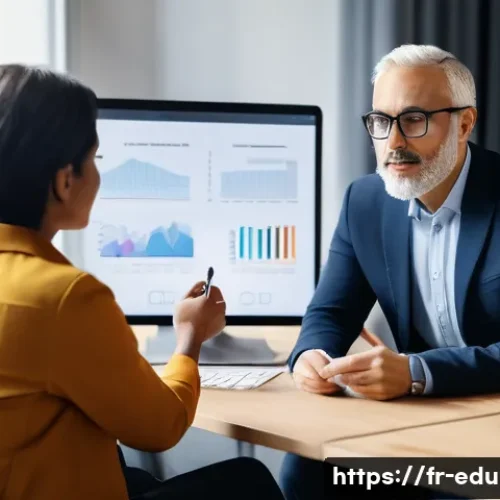 Home 13 평생교육사와 교육 컨설팅 직무 - A professional educational consultant conducting a personalized coaching session with a diverse adul...